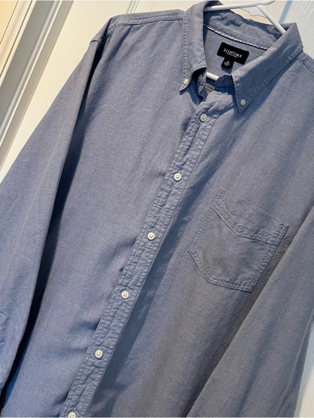 Sonoma Men's Light Blue Button-Down Casual Shirt Cotton XL Professional Everyday